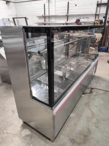 Vitrine ambiente inox 1200×600×1250 (mostruário)