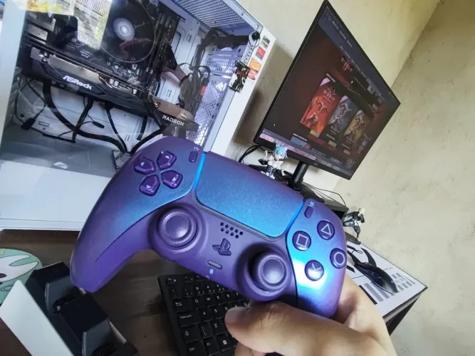 Dualsense ps5 chroma indigo + base carregadora