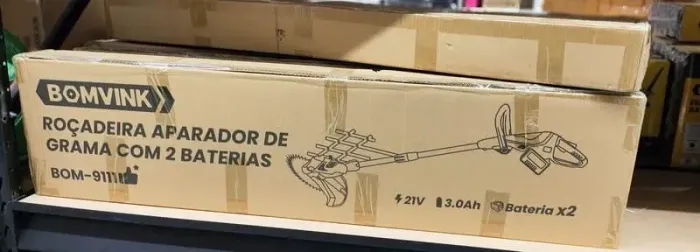 ROÇADEIRA APARADOR DE GRAMA 2 BATERIAS BOM9111<br>440R$