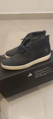 Bota Couro Timberland Plain Toe Azul-Marinho