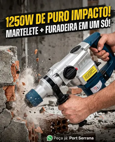 Martelete 220V 1250w Super potente Rompedor Demolidor