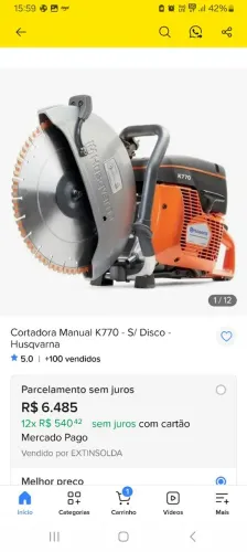 Cortador manual K770- c/ disco Husqvarna