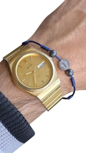 Seiko Quartz * Dourado Vintage 1984 Day Date Coleção