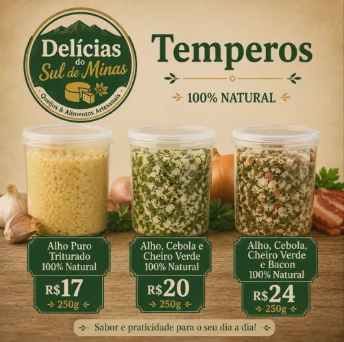 TEMPERO DE ALHO 100% ARTESANAL DO SUL DE MINAS