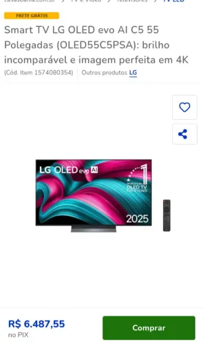 Smart LG OLED 55 C5 lacrada