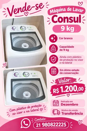 Máquina de lavar - Consul 9kg.