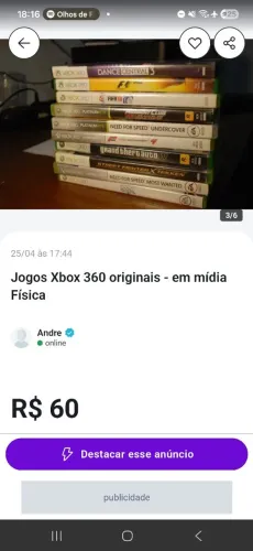 4 jogos Xbox 360 originais