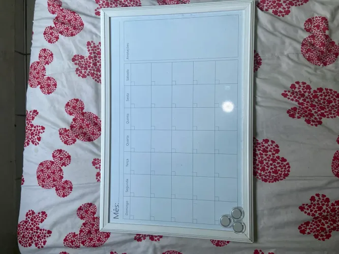 Quadro organizador de rotina e estudos