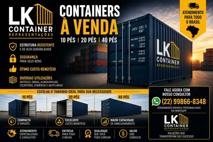 ? CONTÊINERES À VENDA ? ENTREGA PARA TODO O BRASIL!