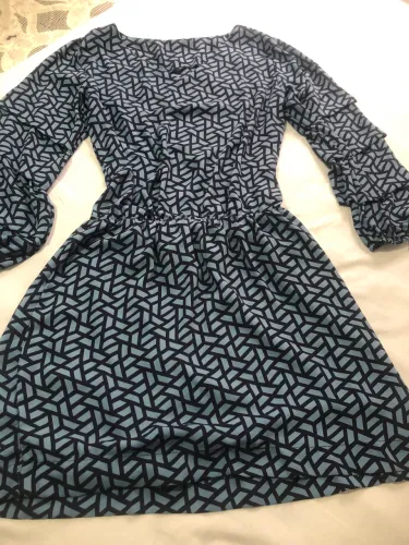 Vestido azul manga comprida