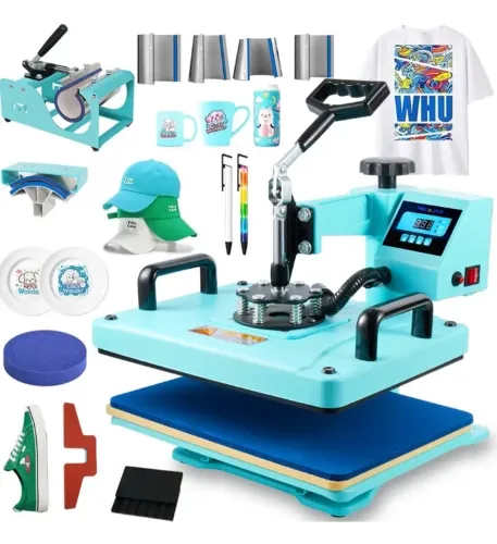 Mecolour Azul 10 em 1 prensa sublimaça plana 29x38 termica cor Azul 220V