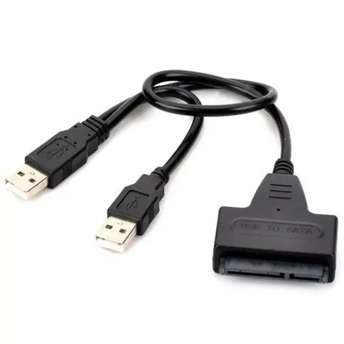 Cabo Conversor Adaptador Dual Usb 2.0 Sata Hd Para Case Hdd