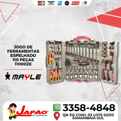 Jogo de Ferramentas Espelhado 110 Peças - 110002E - Mayle