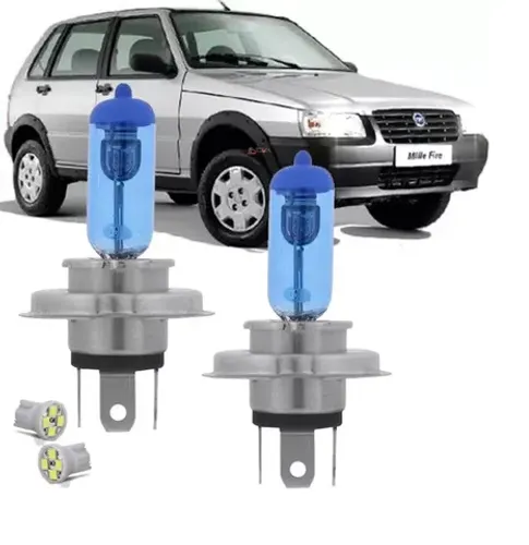 Lampada Super Branca Fiat Uno 2008 2009 Farol Alto E Baixo