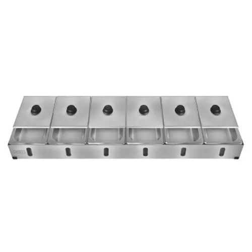 Condimentadora Pizzarola Profissional 6 Cubas Inox Parede Bancada