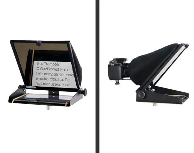 Teleprompter Portátil Para Câmeras - Suporta Tablet, Ipad e Smartphone de Até 10 Polegadas