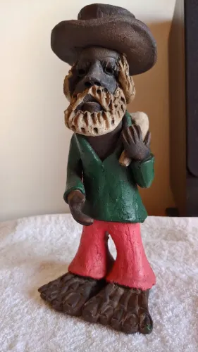 Pé grande Artesanato Nordestino Vintage Decoração Escultura Barro