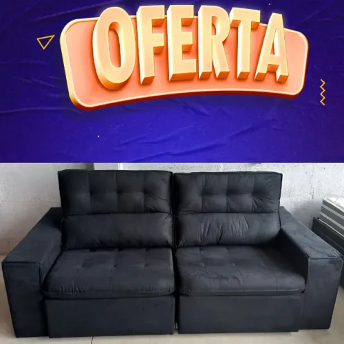 Sofa Retratil Cinza Novo