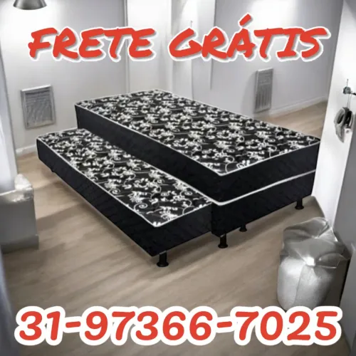 CAMA BOX SOLTEIRO COM AUXILIAR / COLCHÃO FIXO / PRONTA ENTREGA