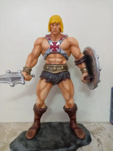 Estátua He-man e Gato Guerreiro 3D 1/8