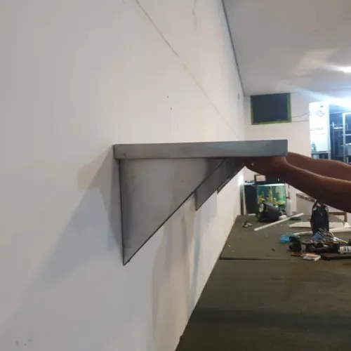 Prateleira em Aço Inox - Mão Francesa para Parede med: 100x30 ou 40