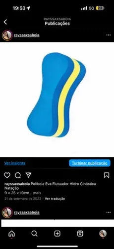 Poliboia Eva Flutuador Hidro Ginástica Natação 9 × 25 × 10cm R$ 30