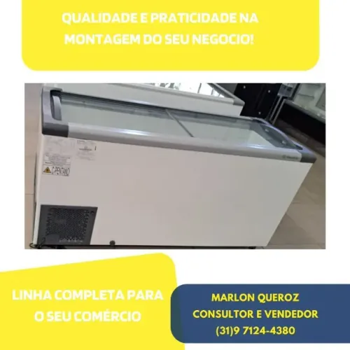 Freezer Tampa de Vidro Metalfrio 388 Litros Novo