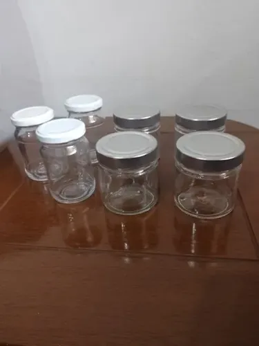 lote com 7 potinhos de vidro vazios para artesanato
