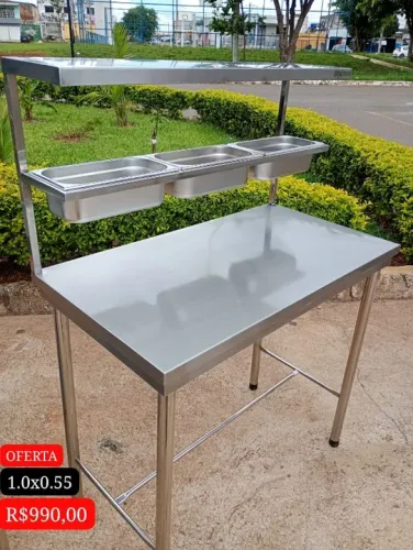 Mesa condimentadora inoxx com 1.0 Metro .