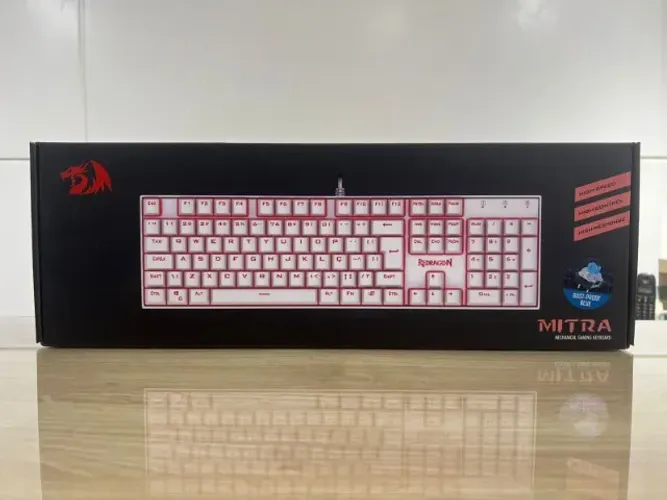 Teclado Mecânico Redragon Mitra || Branco || Switch Azul || Parcelamento sem Juros