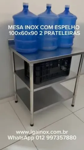 Bancada inox 50x60 três bandejas
