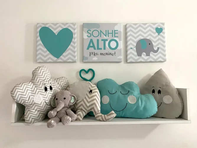 Trio de Quadros infantil para quarto do Bebê 