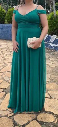 Vestido de Festa Longo Verde Esmeralda