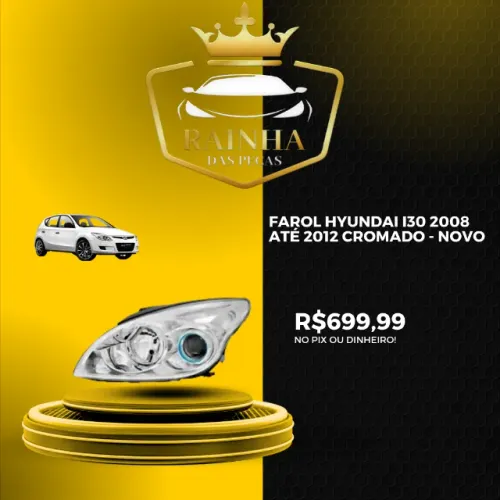 Farol Hyundai I30 2008 até 2012 Cromado - NOVO 