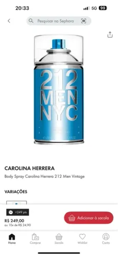 Carolina Herrera 212 Men Body Spray