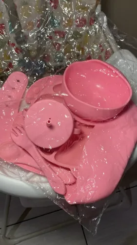 KIT ALIMENTAÇÃO BEBÊ ROSA