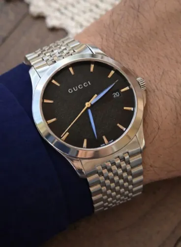 Relógio Gucci swiss 126.4 original aço inox com caixa e certificado