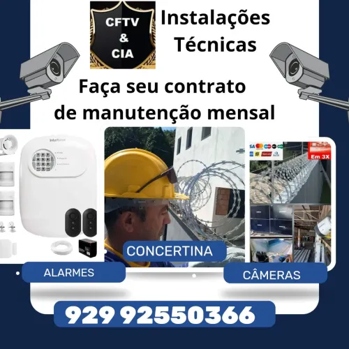 Concertina, cerca elétrica e câmeras