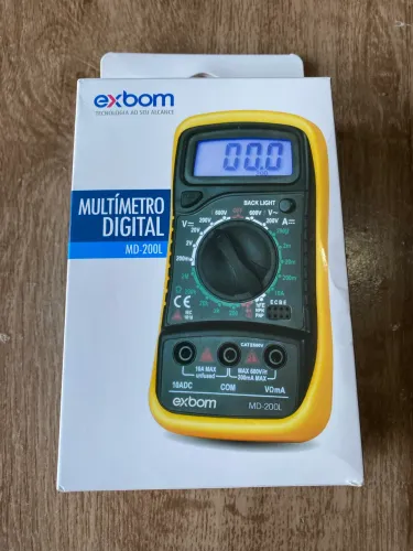 Multímetro Digital Profissional Portátil com Cabo Multi Teste Exbom MD-200L