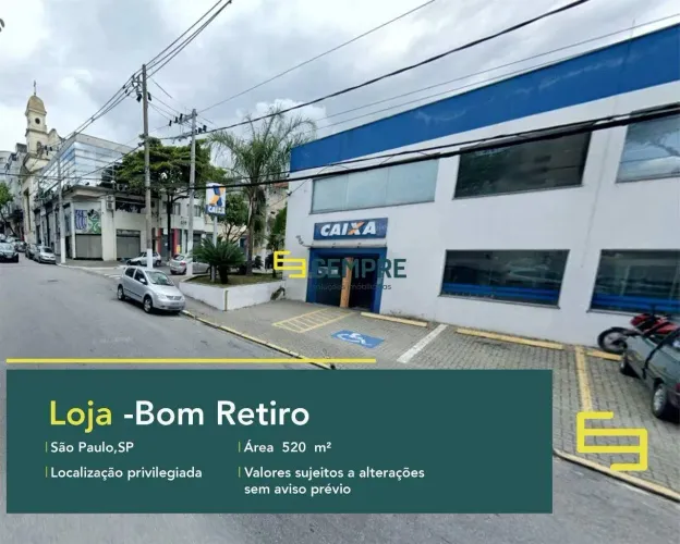 Loja para locação no Bom Retiro em São Paulo.