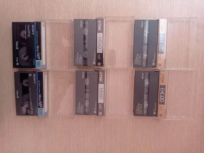 Fitas VHS 6 mini fitas filmadora usadas