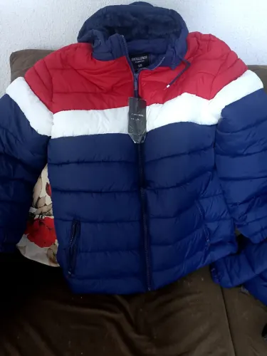 R$189.99 Jaqueta GG bem grande grossa quente forrada pesada azul com toca removível 