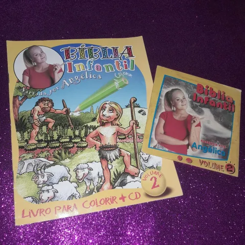 Livro Infantil Biblia para colorir + CD 02 Narrado pr Angélica 