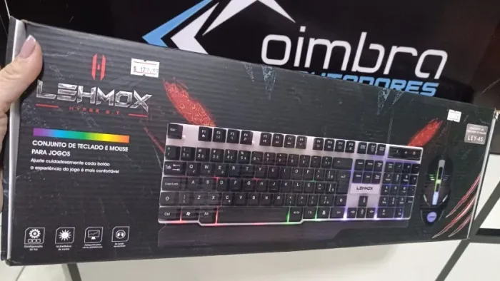 Teclado e Mouse Gamer Usb Lehmox Ley-45 RGB Kit Gamer Led Rgb Loja COimbra Entrega
