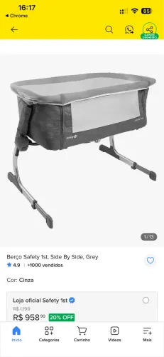 Berço portátil safety 1