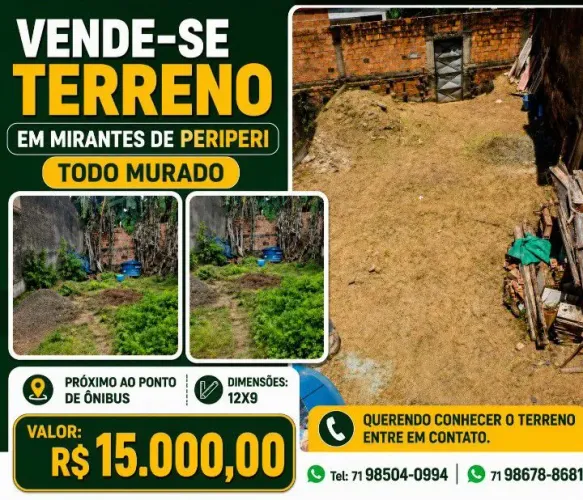 Terreno todo murado