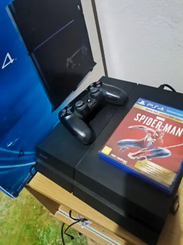 Ps4 fat c/ caixa + spider man