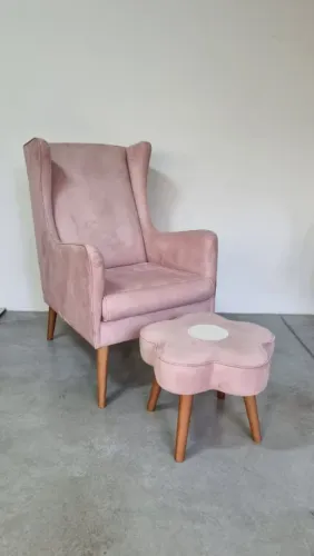 Poltrona de amamentação Rosa + Puff Primavera