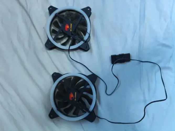 Kit 2 Fans Gamer com LED + Cooler Intel Original para PC