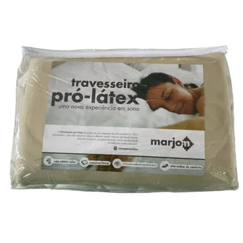 Vendo Travesseiro Pró-Latex Liso 10X60X40 Bege - Marjom